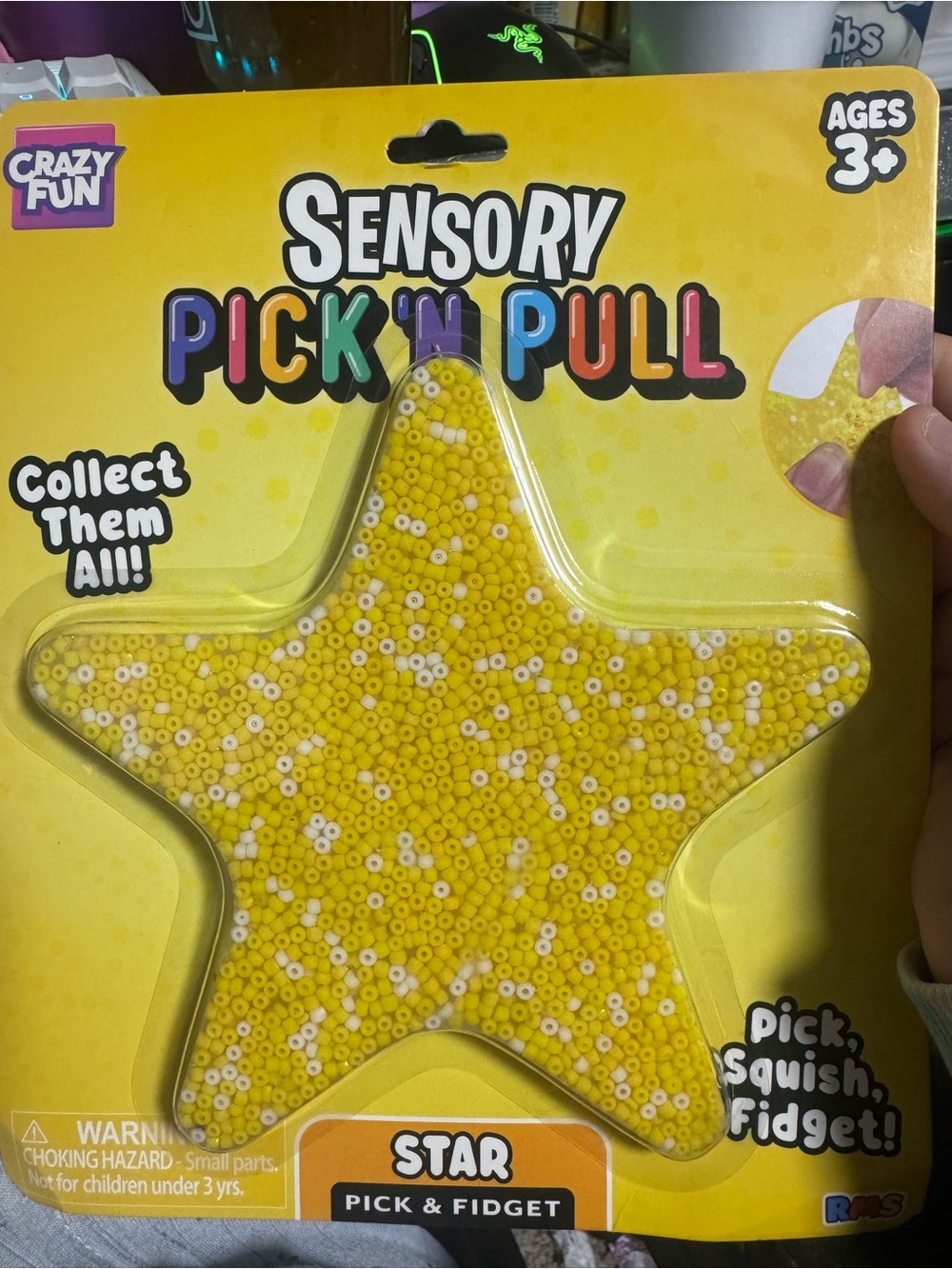 Crazy Fun RMS Sensory Pick ‘n Pull sensory toy, Star, new